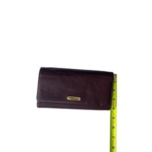 Buxton Leather Wallet Womens Burgundy Trifold Organizer Checkbook